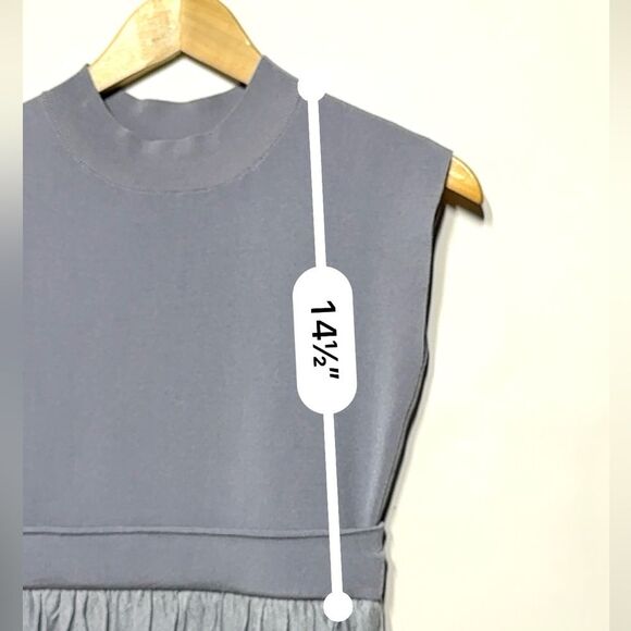 Laguna Moon Pleated Tiered Knit Dress in Blue S NWOT - Picture 2 of 16